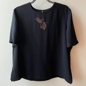 Vintage Embroidered Short Sleeve Jordana Blouse